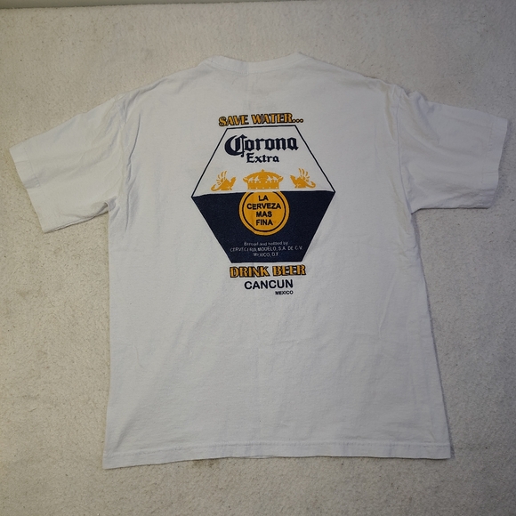 Corona Other - Corona Extra T-Shirt Size XL White Drink Beer Save Water Front Back